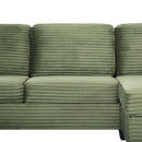 Upholstered U-Shaped Sectional Sofa With Movable Ottoman And Side Storage Pockets
