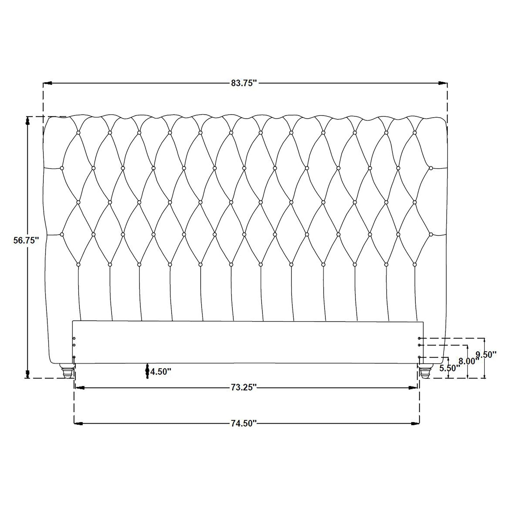 Devon 57-inch Upholstered Eastern King Headboard Wine Red