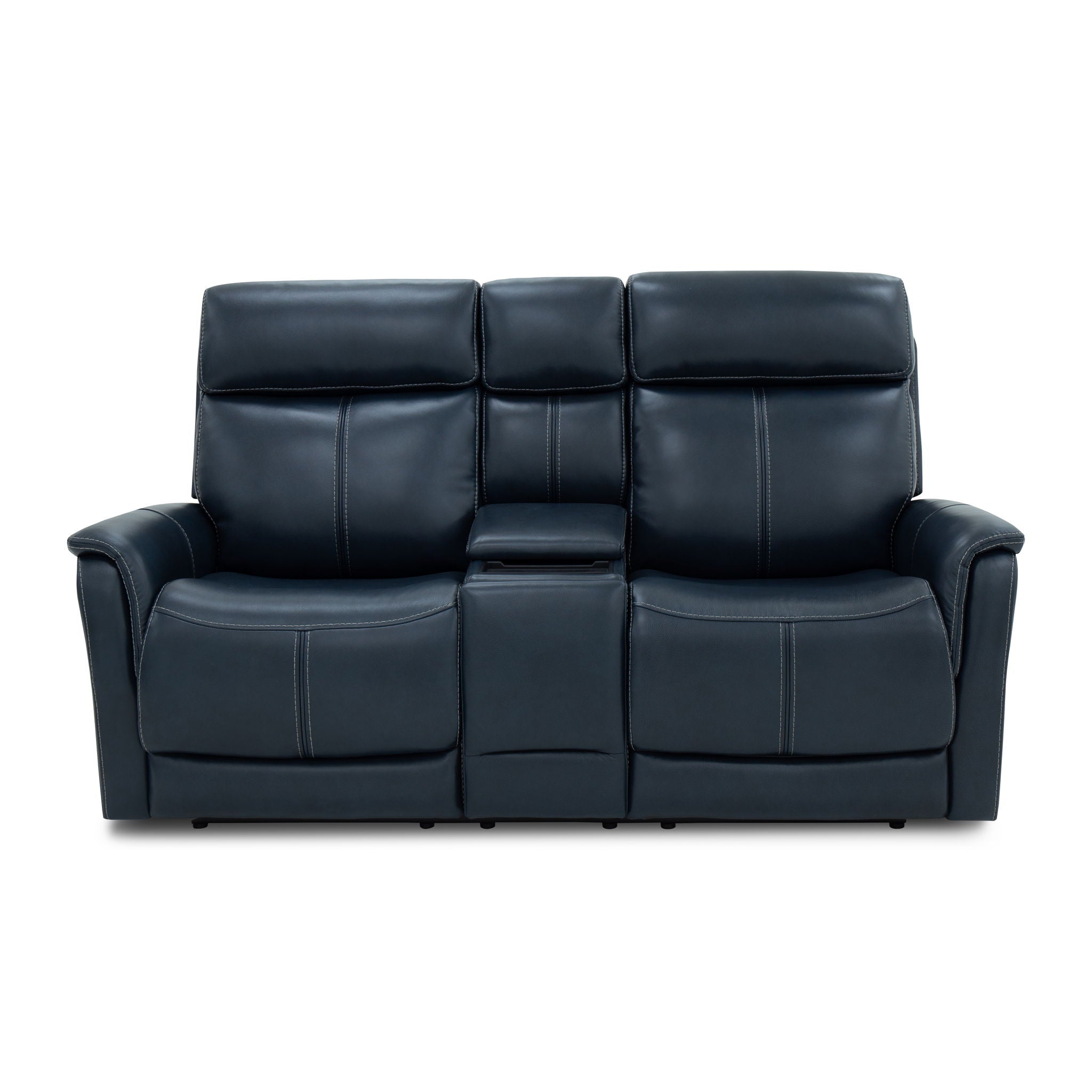 View - Power Reclining Loveseat With Console, Power Headrest & Lumbar