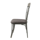 Landis - Side Chair (Set of 2) - Brown Fabric & Gunmetal
