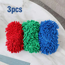 Microfiber Mop Slippers For Floor Cleaning, Machine Washable, 3 Pieces - Blue / Green / Red