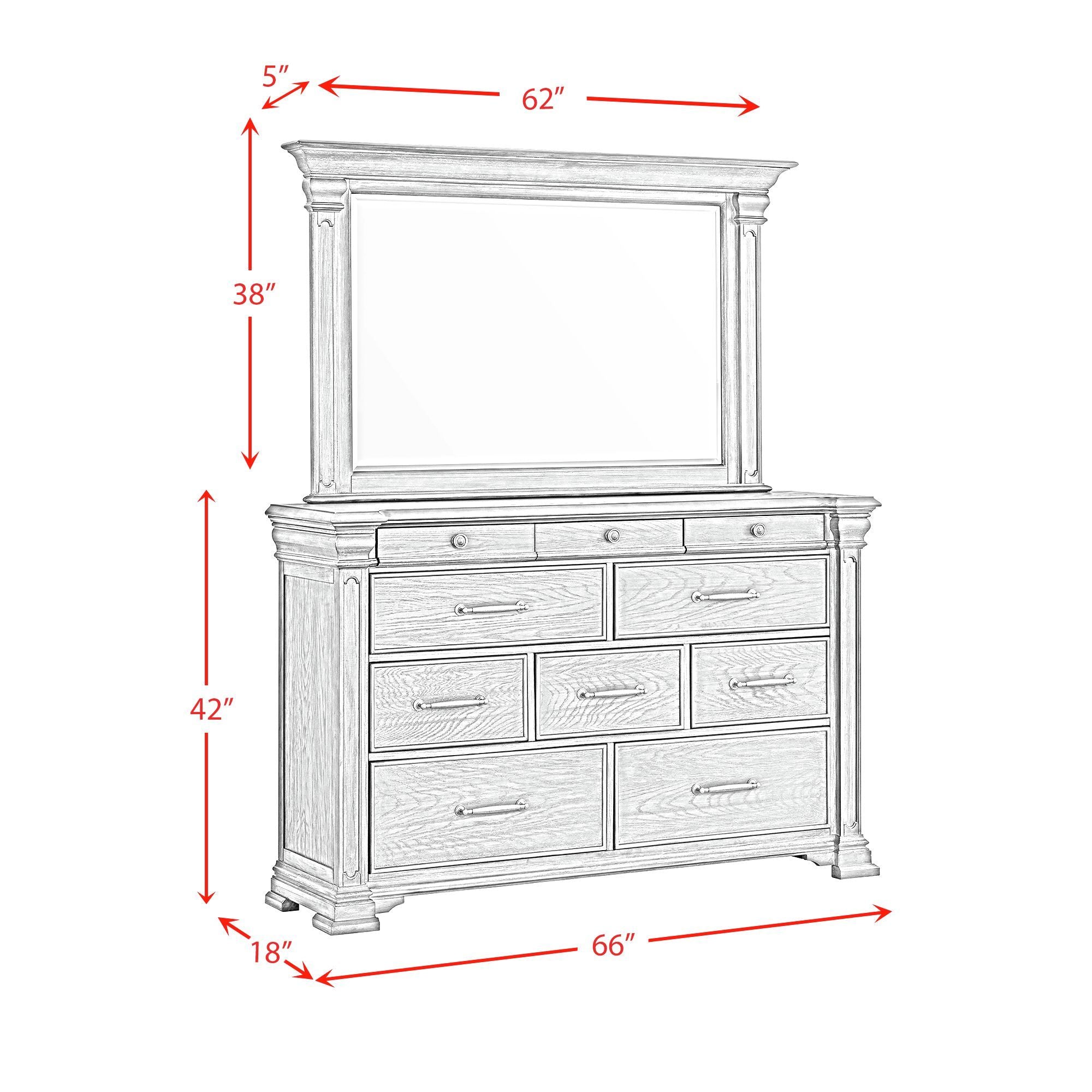 Kings Court - 10-Drawer Dresser