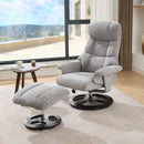 Ergonomic Recliner Chair With Ottoman, Modern 360° Swivel With Footstool