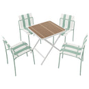 4 Piece Set Of Modern Color Block Designed Single Chairs With Folding Square Table