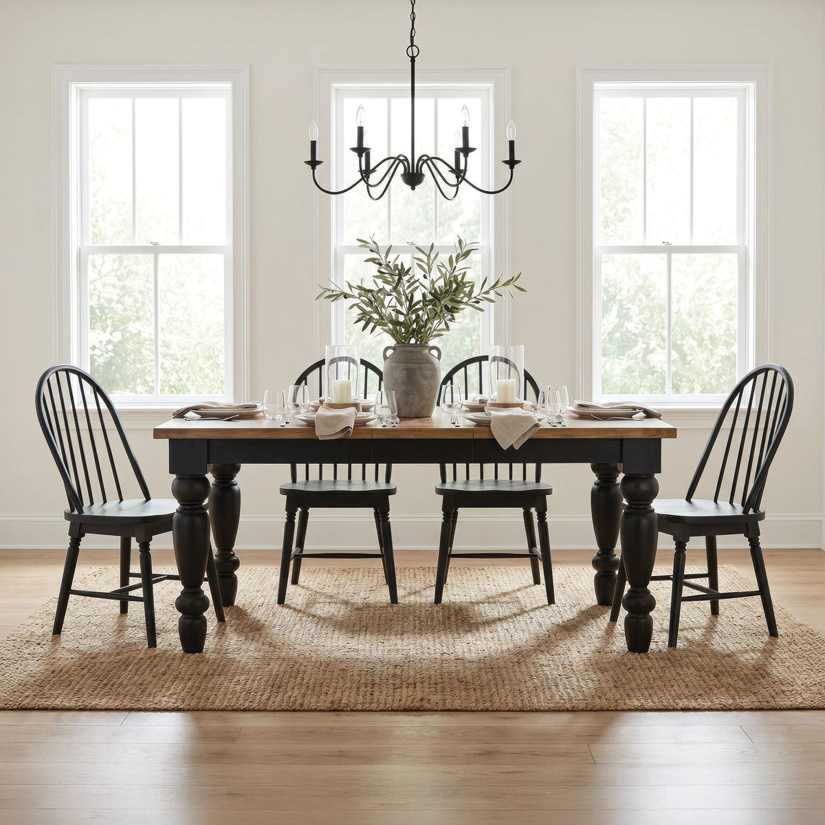 Heritage Standard Height Dining Set in Black by Elements International, view 20