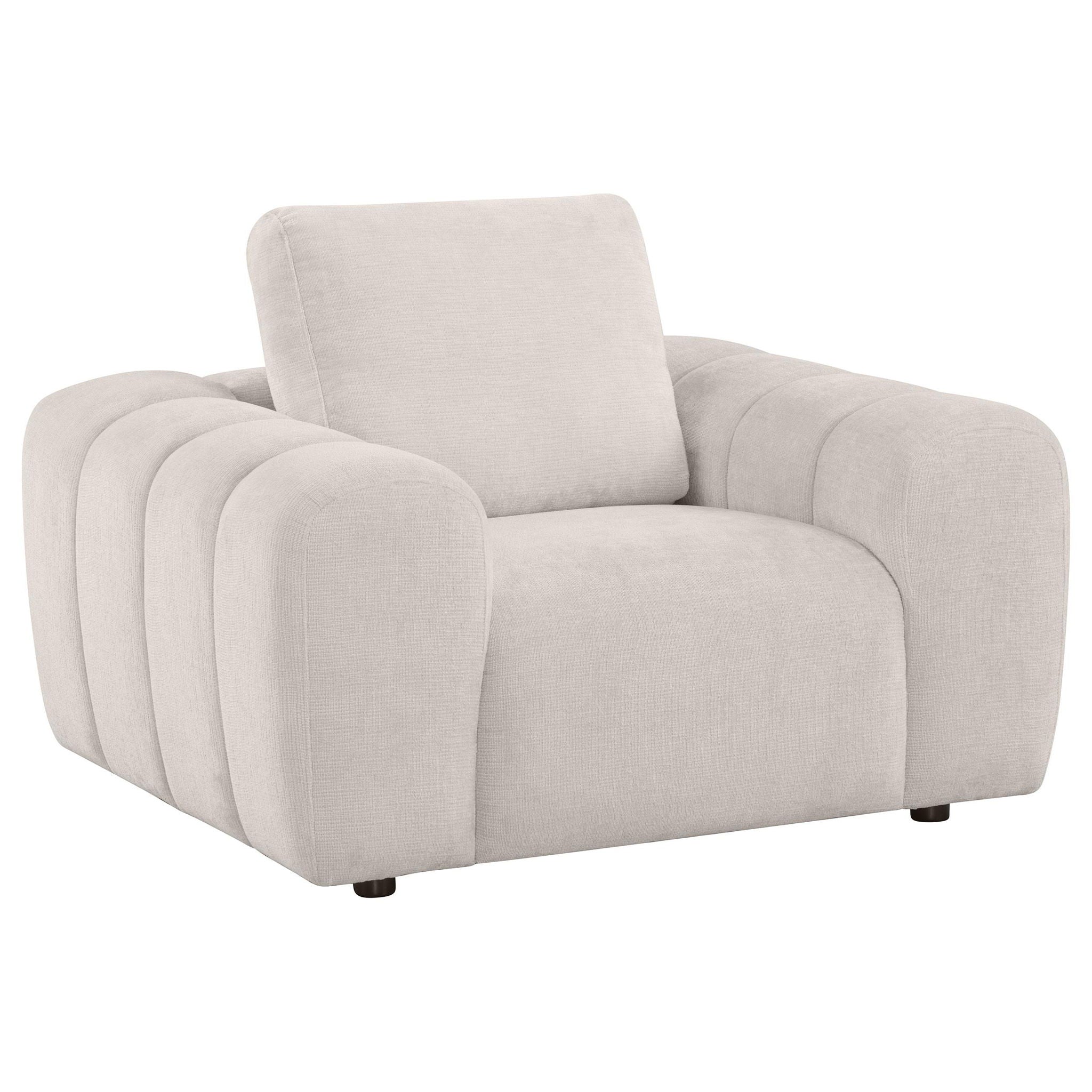 Burnett 4-piece Chenille Upholstered Sofa Set Ivory
