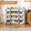 Multi Functional Kids Toy Storage Organizer Cabinet With Hdpe Shelf And 12 Bins - Gray White