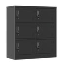 6 Door Employee Storage Locker, Lockers For Office, Gym, School, And Home With Card Slot - Black