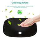 Artistic Tempered Glass Vessel Sink With Faucet And Pop Up Drain - Matte Black