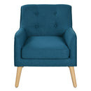 Modern Arm Chair With Tufted Back And Wooden Legs