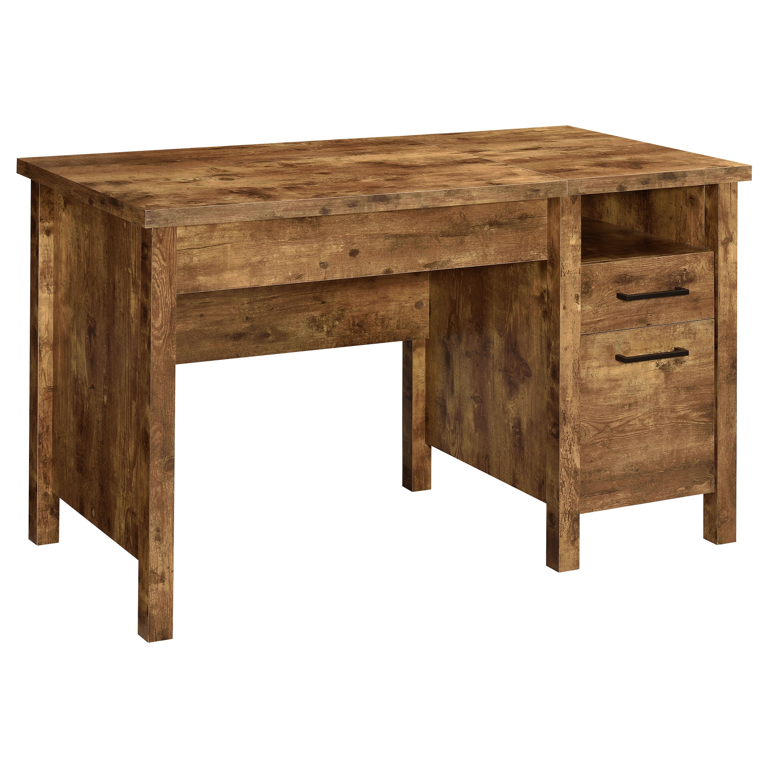 Delwin 47-inch 2-drawer Lift Top Computer Desk Rustic Nutmeg — view 1
