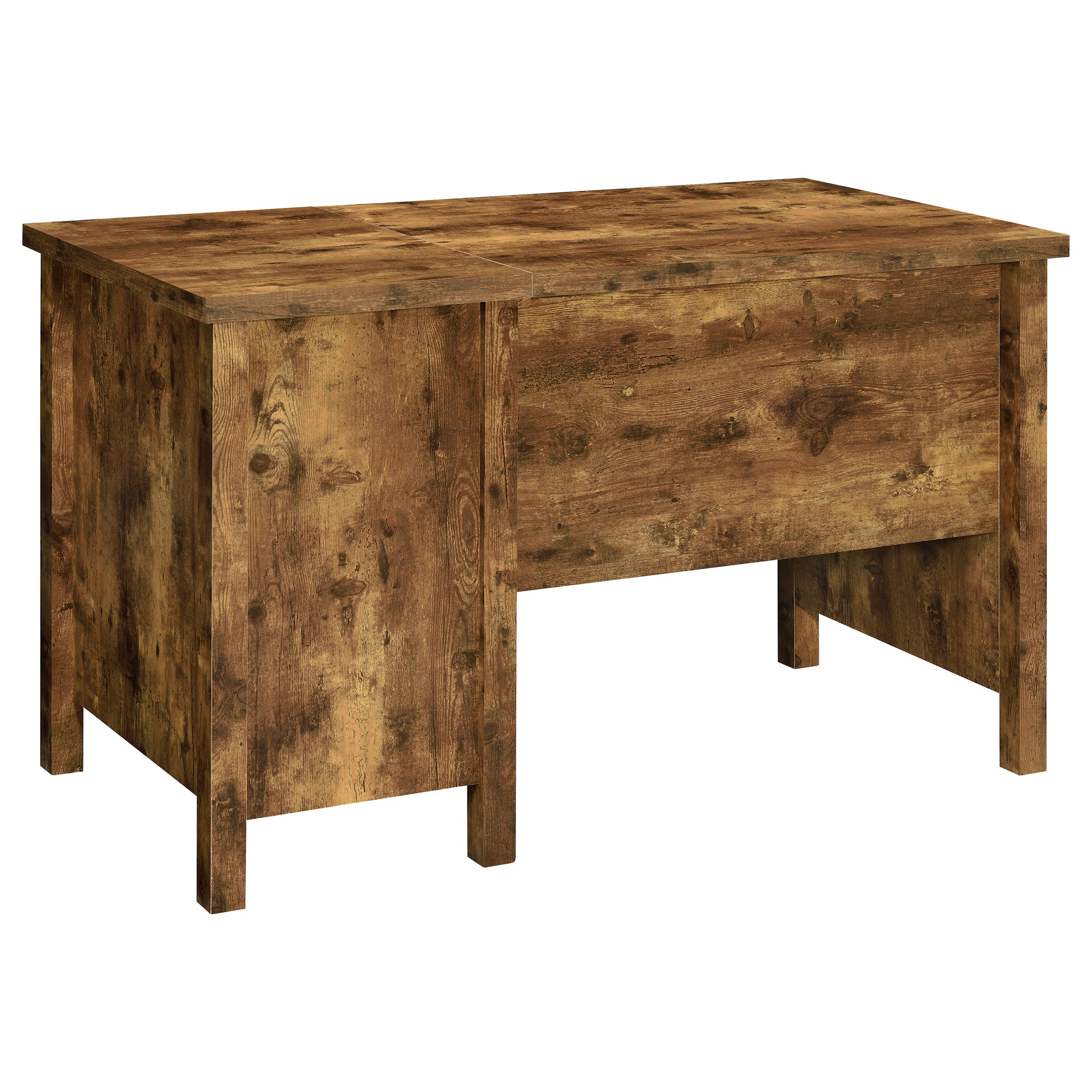Delwin 47-inch 2-drawer Lift Top Computer Desk Rustic Nutmeg — view 7