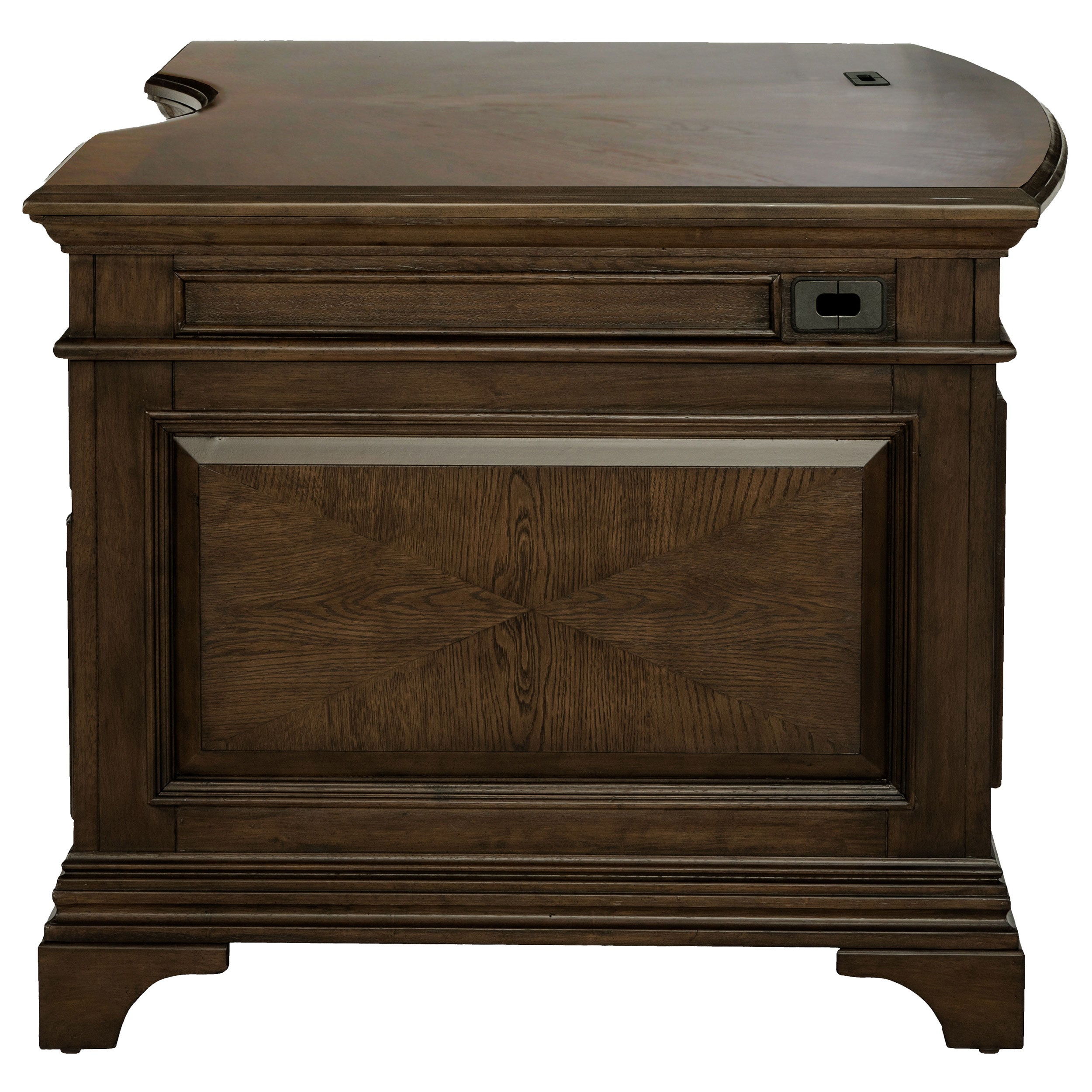 Hartshill 72-inch 7-drawer Executive Desk Burnished Oak — view 5