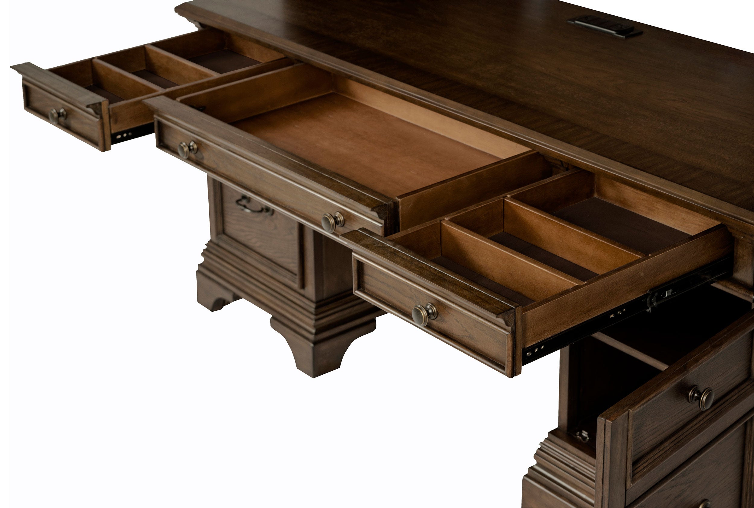Hartshill 66-inch 5-drawer Credenza Office Desk Burnish Oak — view 11