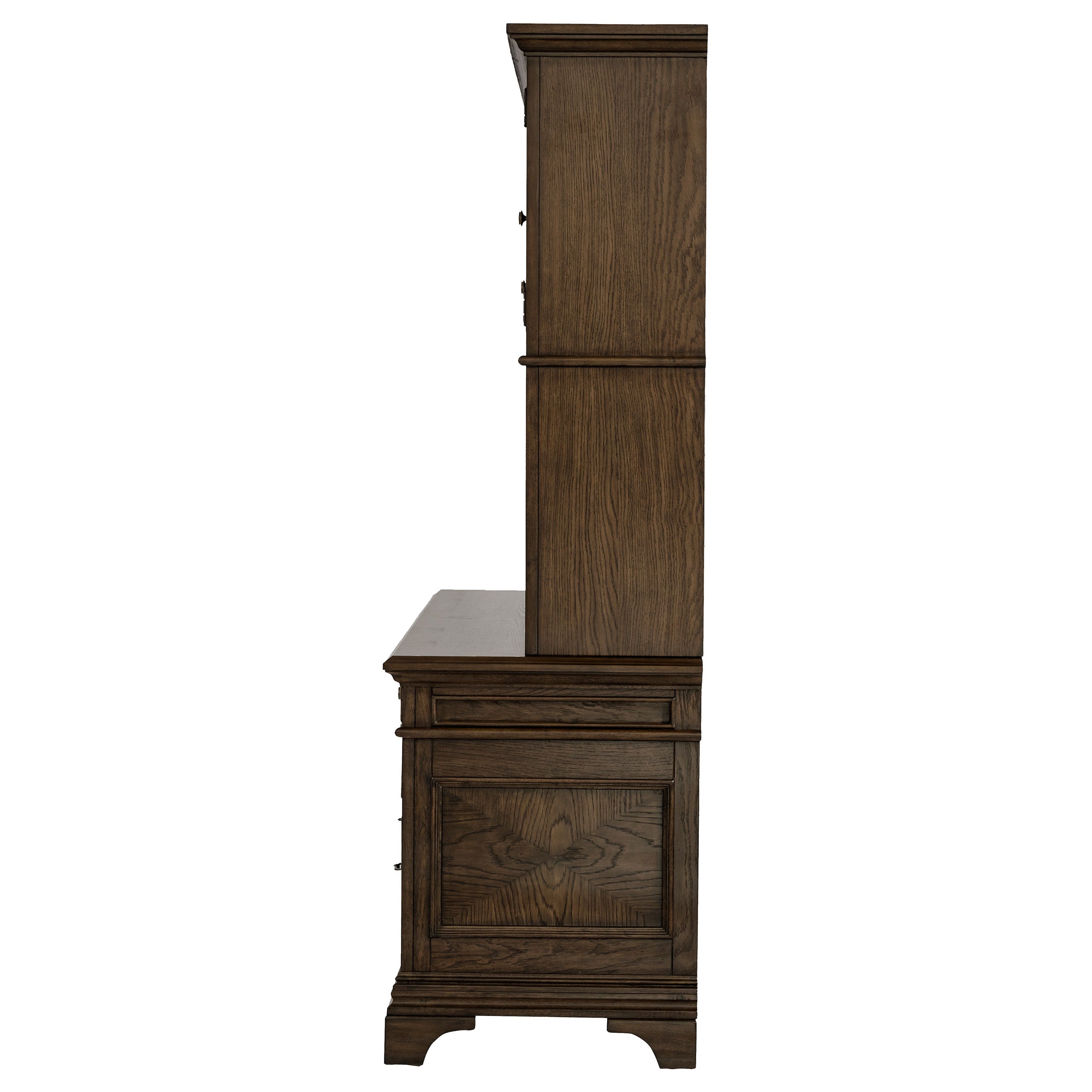 Hartshill 66-inch 5-drawer Credenza with Hutch Burnished Oak — view 5