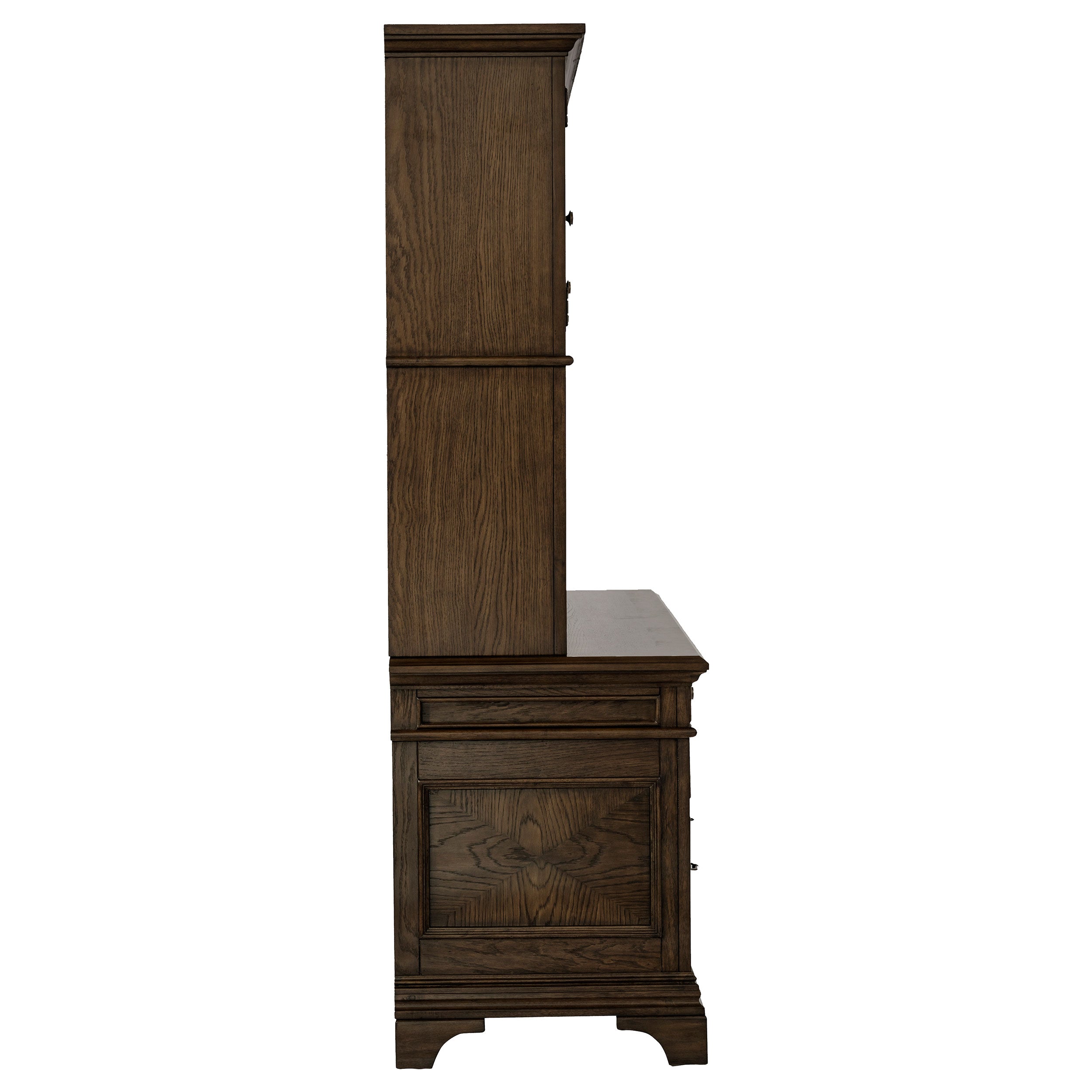 Hartshill 66-inch 5-drawer Credenza with Hutch Burnished Oak — view 8