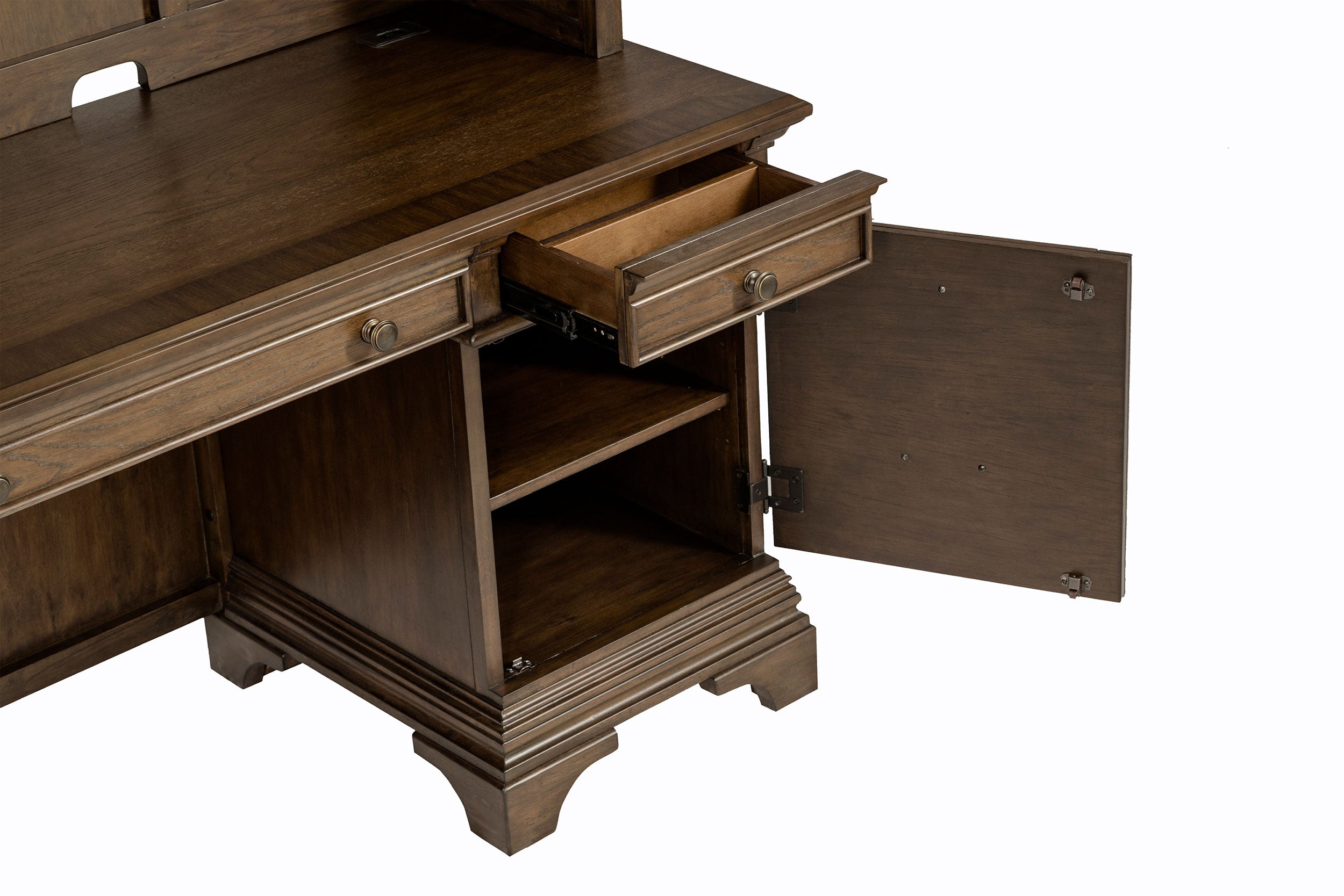 Hartshill 66-inch 5-drawer Credenza with Hutch Burnished Oak — view 12