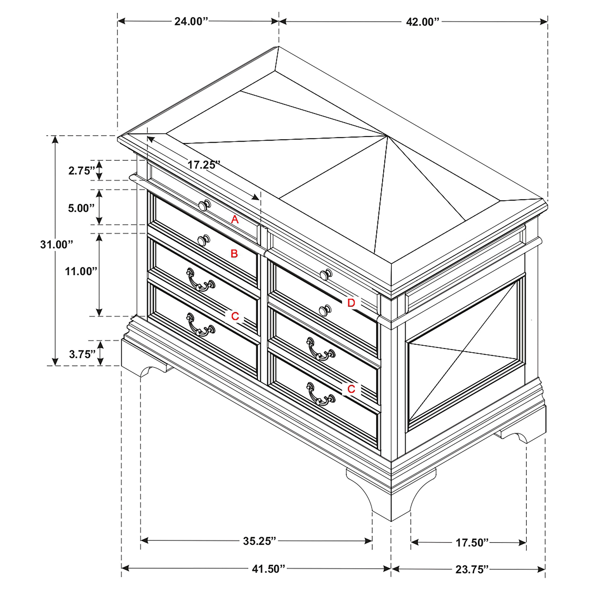 Hartshill 5-drawer Home Office File Cabinet Burnished Oak — view 9