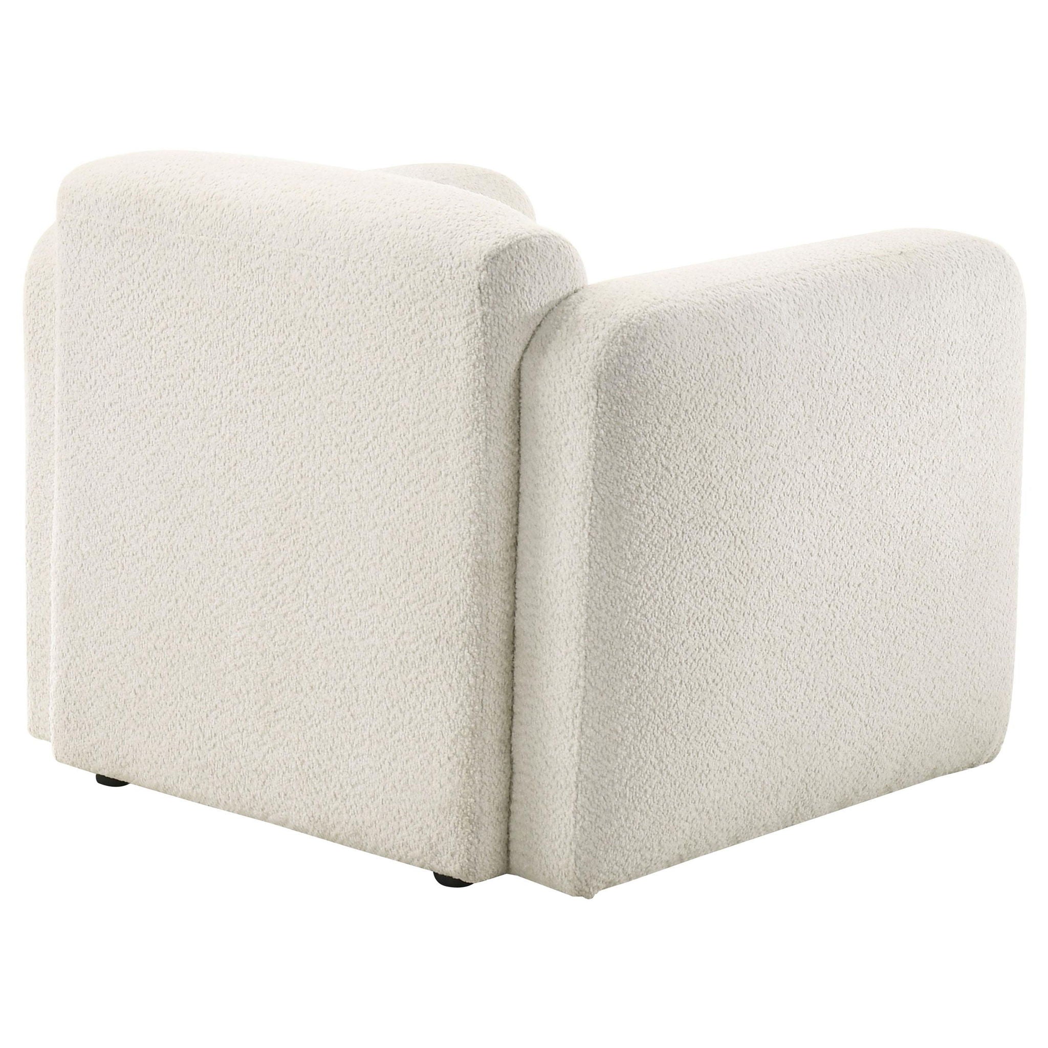Dorset Fabric Upholstered Round Track Arm Accent Chair White - Atlantic Fine Furniture Melbourne FL
