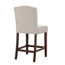 Tufted Counter Stool With Button Tufted Back - Tan