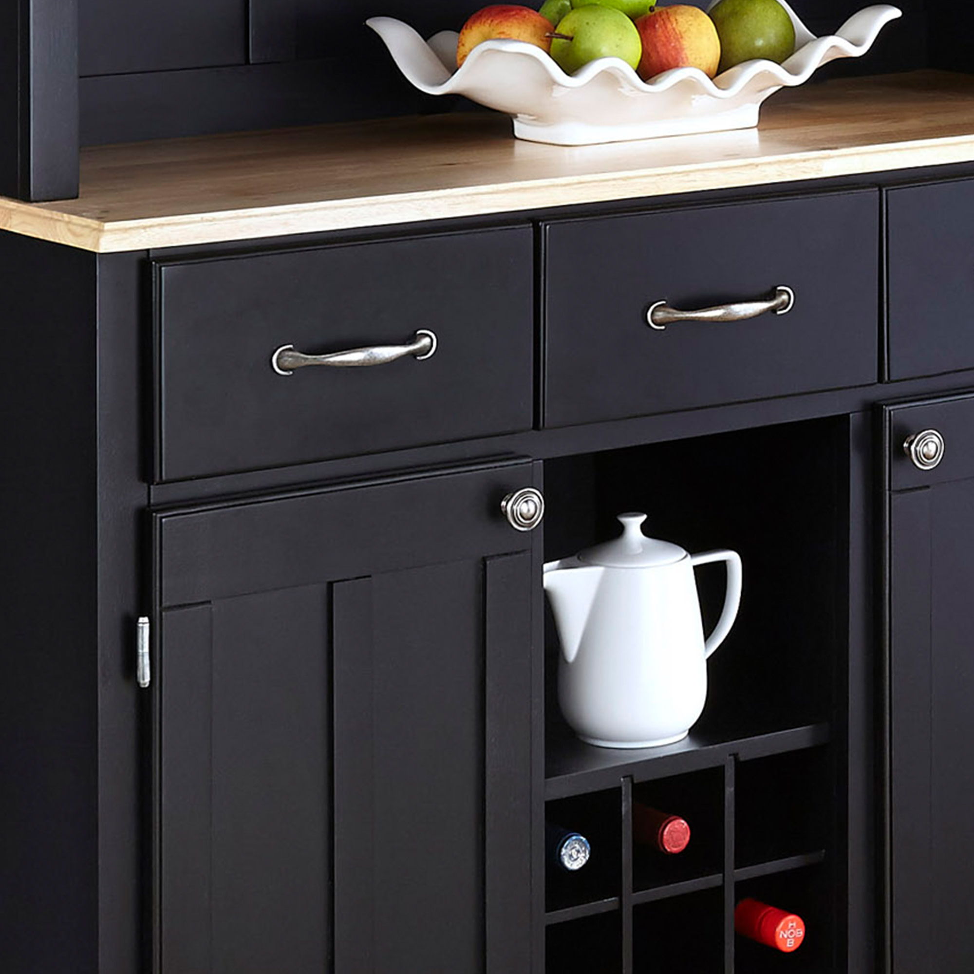 Buffet Of Buffets - Buffet With Hutch Natural Wood Top