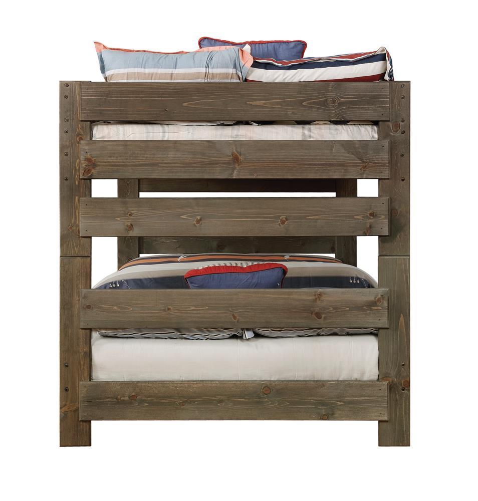 Wrangle Hill Wood Full Over Full Bunk Bed Gun Smoke