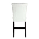 Hussein - Counter Height Chair (Set of 2) - White Synthetic Leather & Black