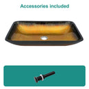 Gradient Tempered Glass Vessel Sink With Pop-Up Drain