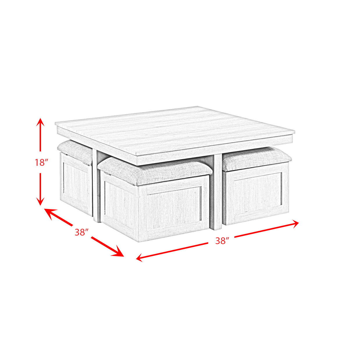 Uster 2 Piece Occasional Set (Coffee Table And End Table) in Light Gray by Elements International, view 10