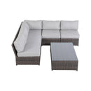 Comfortable Modern Patio Rattan Sectional Set With Cushions