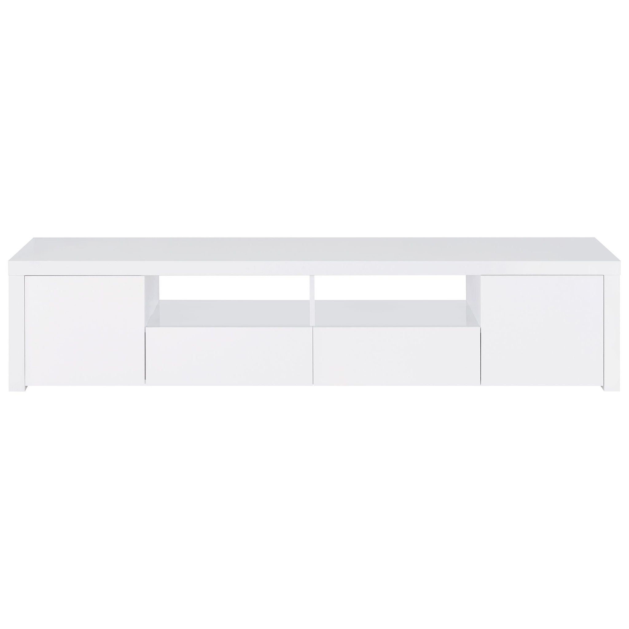 Jude 2-door Engineered Wood 79-inch TV Stand High Gloss White