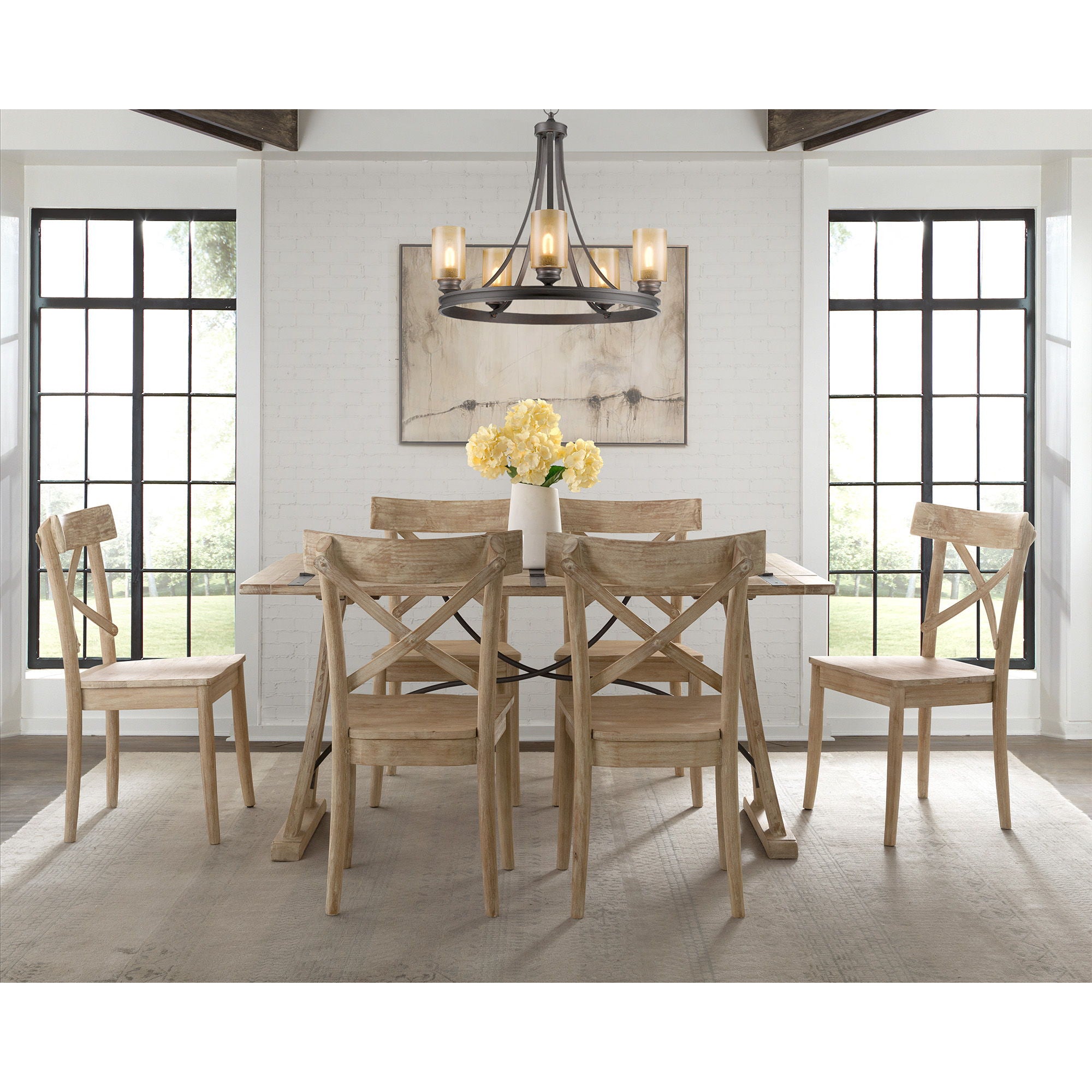 Callista X-Back Wooden Side Chair (Set of 2) in Beach by Elements International, view 11