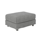 Plush Corduroy 4 Seat Sofa With Soft Pillows And Movable Ottoman