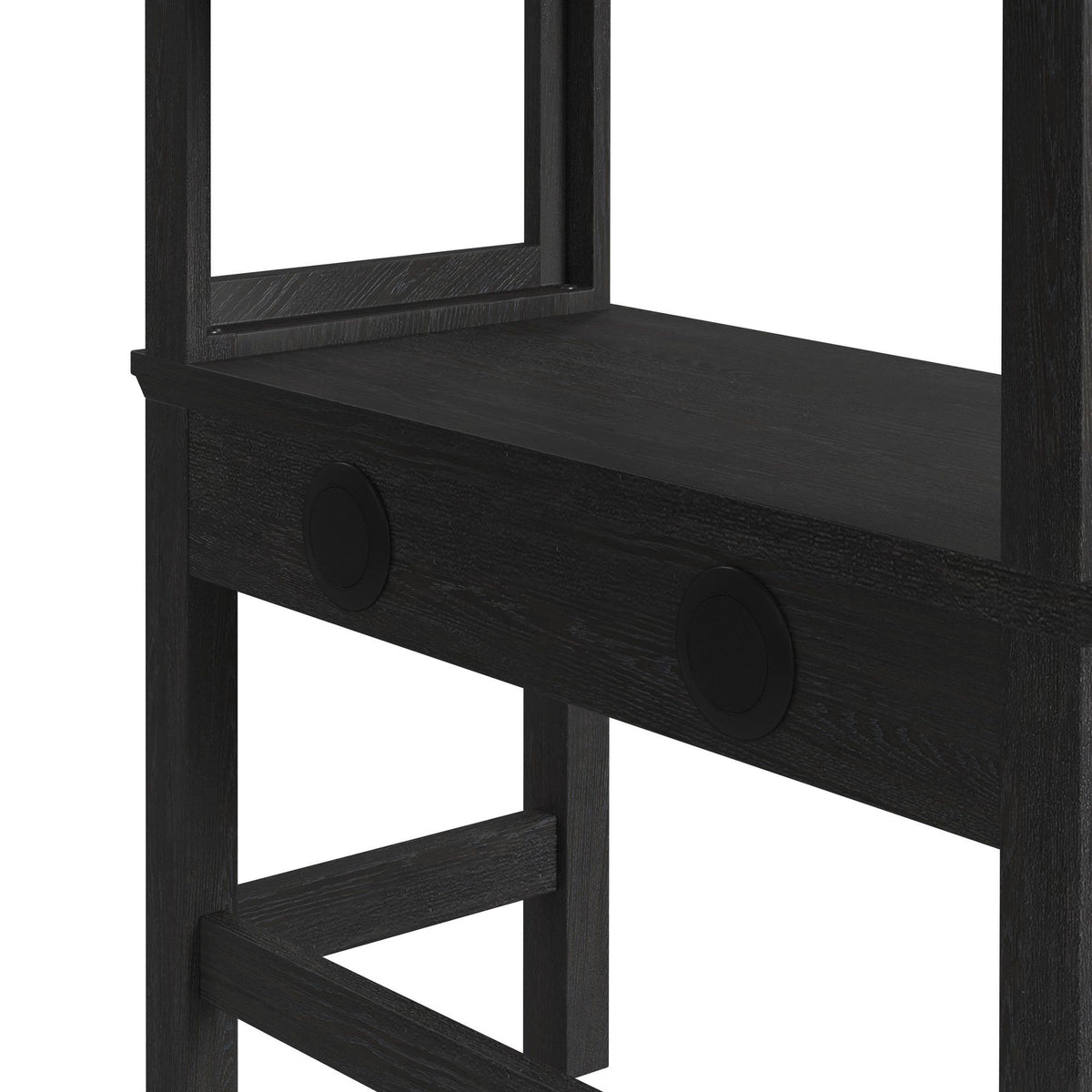 Hampton Kids Loft With Staircase And Desk With Speaker Bedroom Set in Black by Elements International, view 33