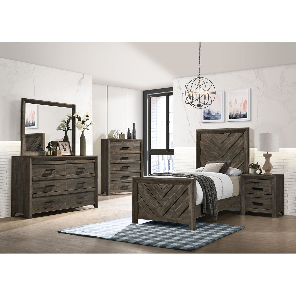 Eleanor Bedroom Set in Dark Gray by Elements International, view 42