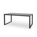 Modern Outdoor Aluminum Rectangular Dining Table With Slatted Top