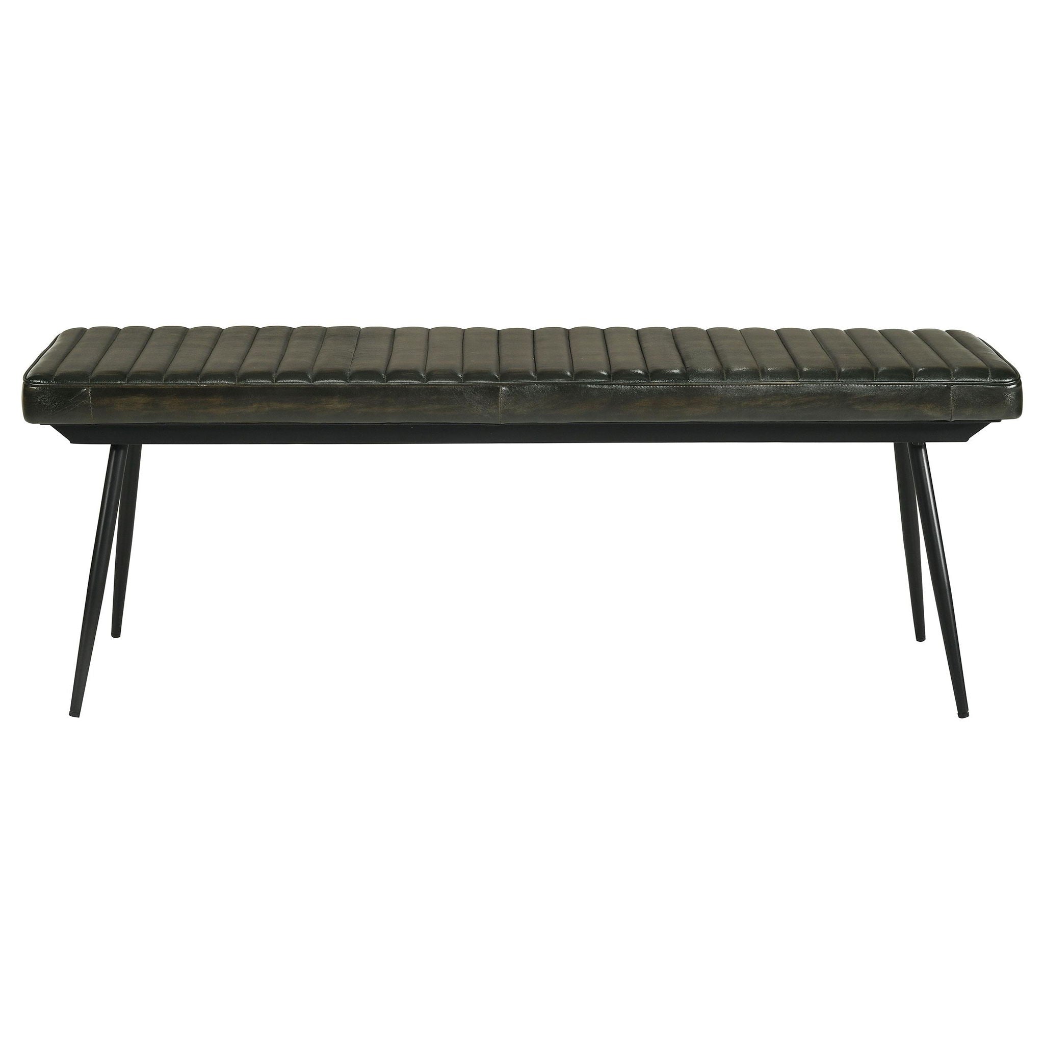 Misty Leather Upholstered Dining Bench Antique Espresso