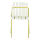 4 Piece Set Of Modern Color Block Designed Single Chairs With Long Table