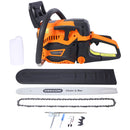 62Cc Gas Powered Chainsaw With 20" Oregon Chain & Bar 2 Cycle Petrol Handheld Cordless Design Epa Compliant - Orange
