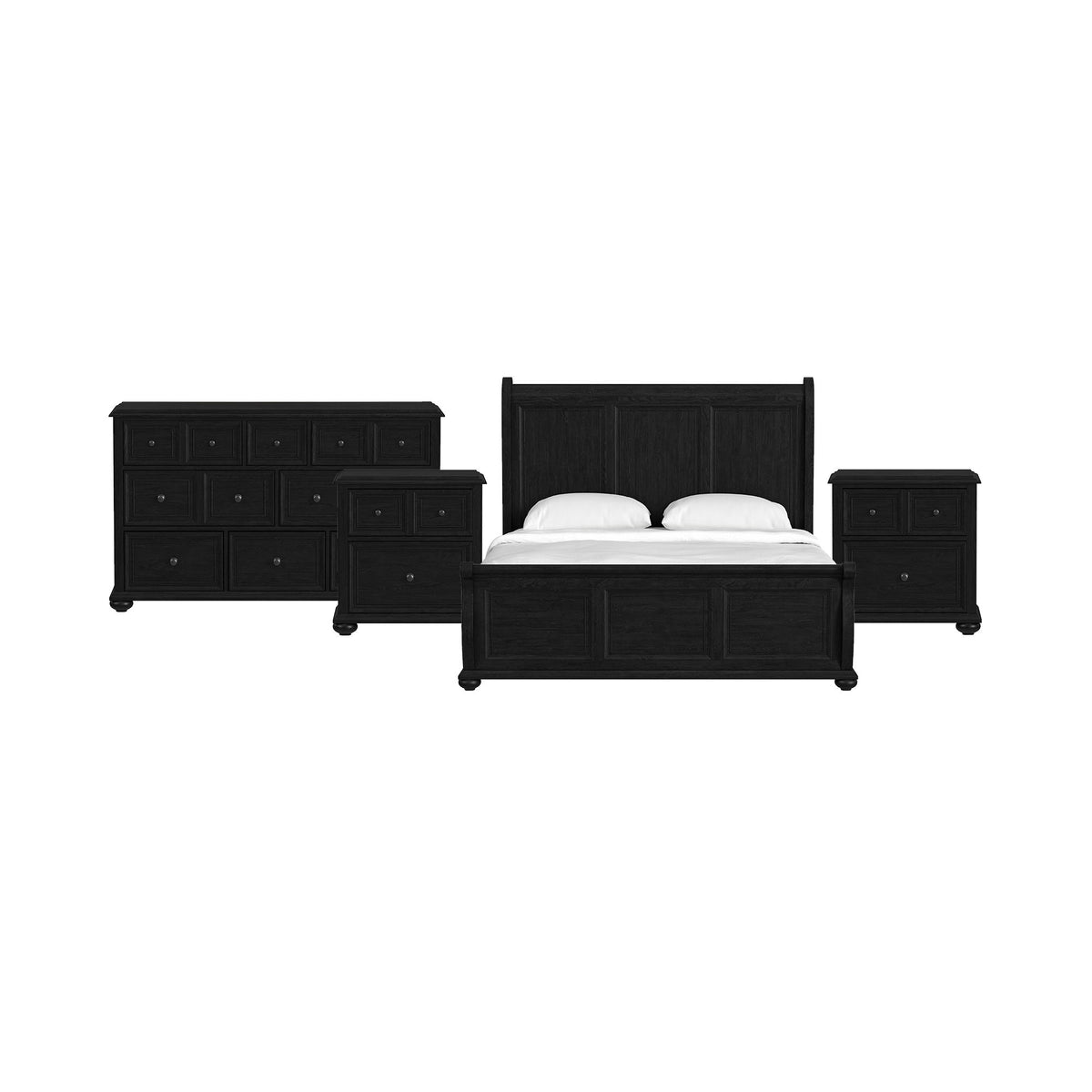 Heritage Sleigh Bedroom Set in Black by Elements International, view 9