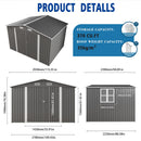 Large Outdoor Storage Shed With Lockable Door, Air Vent