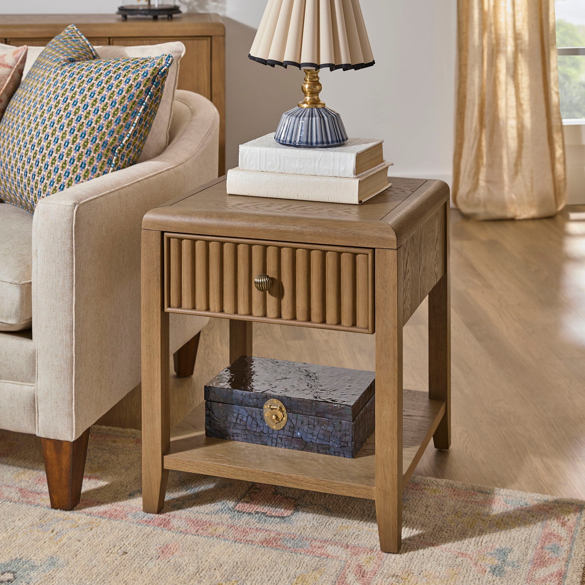 Reed - Chairside Table - Driftwood Oak