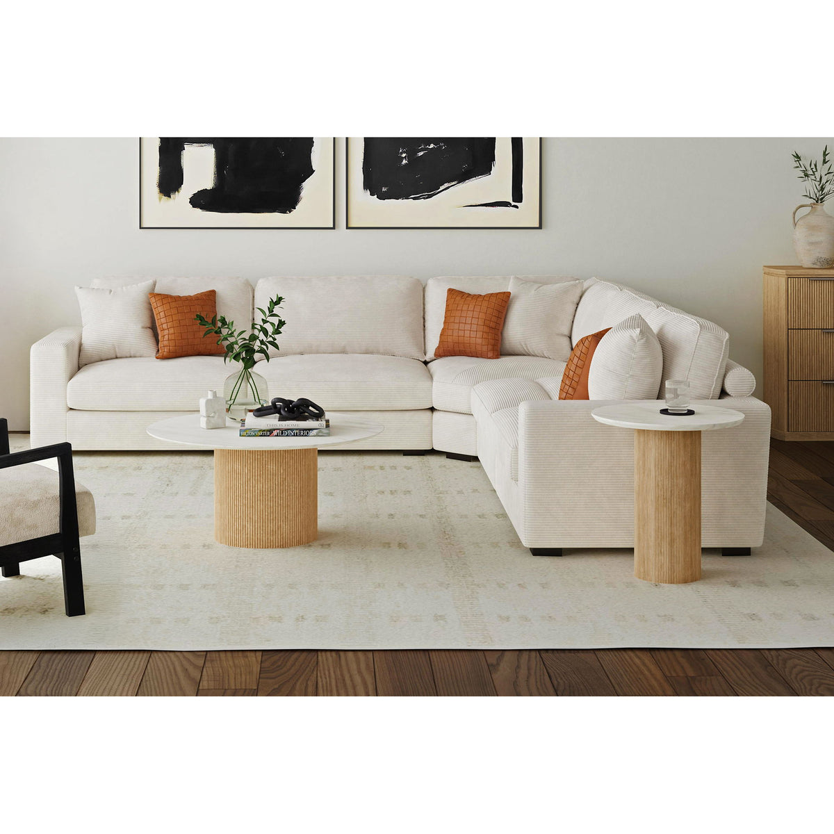 Sylvie Round Table in Dark Brown by Elements International, view 8