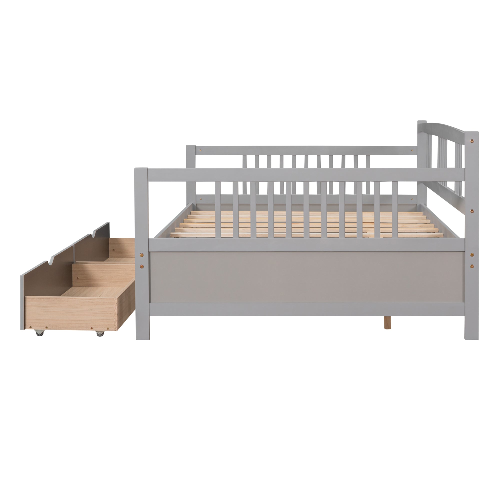 Full Size Daybed Wood Bed with Two Drawers,Gray(OLD SKU:LP000058AAE) - Atlantic Fine Furniture Melbourne FL