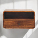 Curved Upper Slot Floating Nightstand