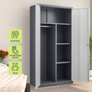 Large Capacity Wardrobe With Hanging Rod And Compartments