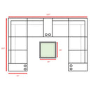 Modern Patio Rattan Sectional Set With Cushions