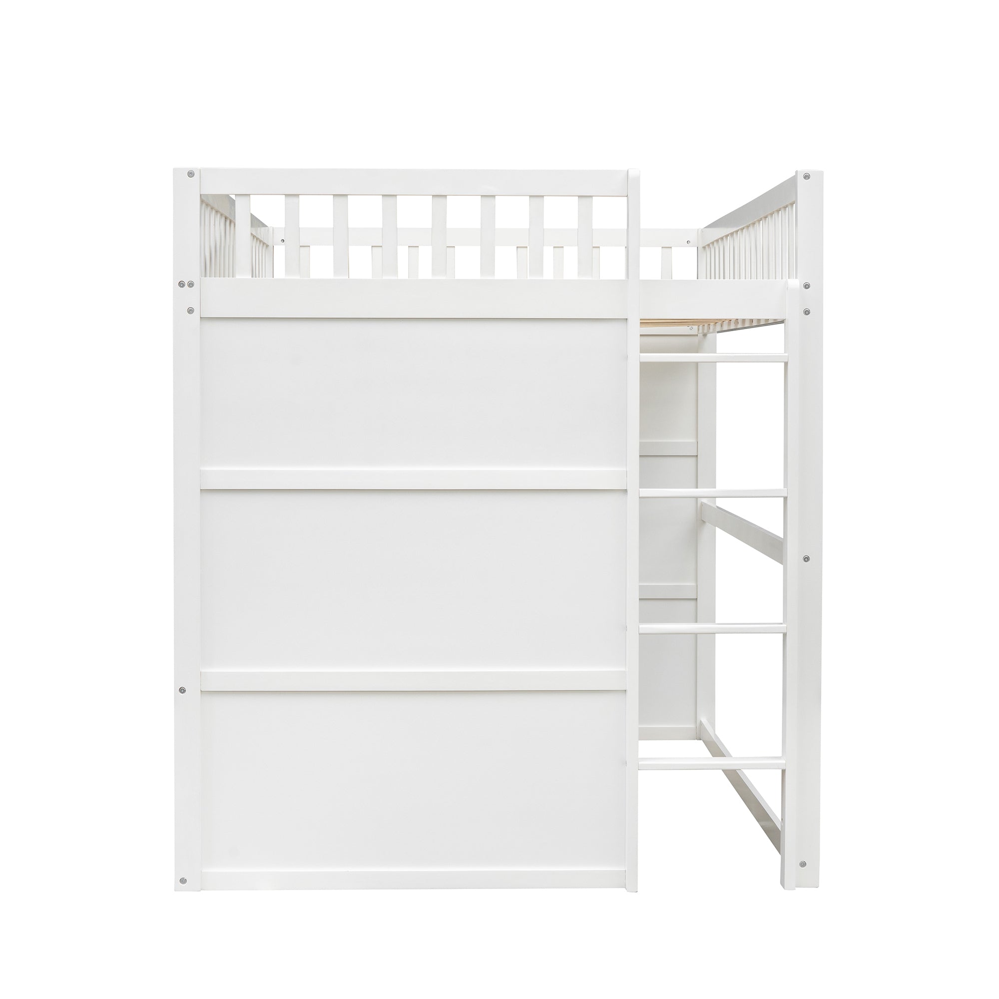 Full Size House Loft Bed With Ladder-White+Gray Frame - Atlantic Fine Furniture Melbourne FL