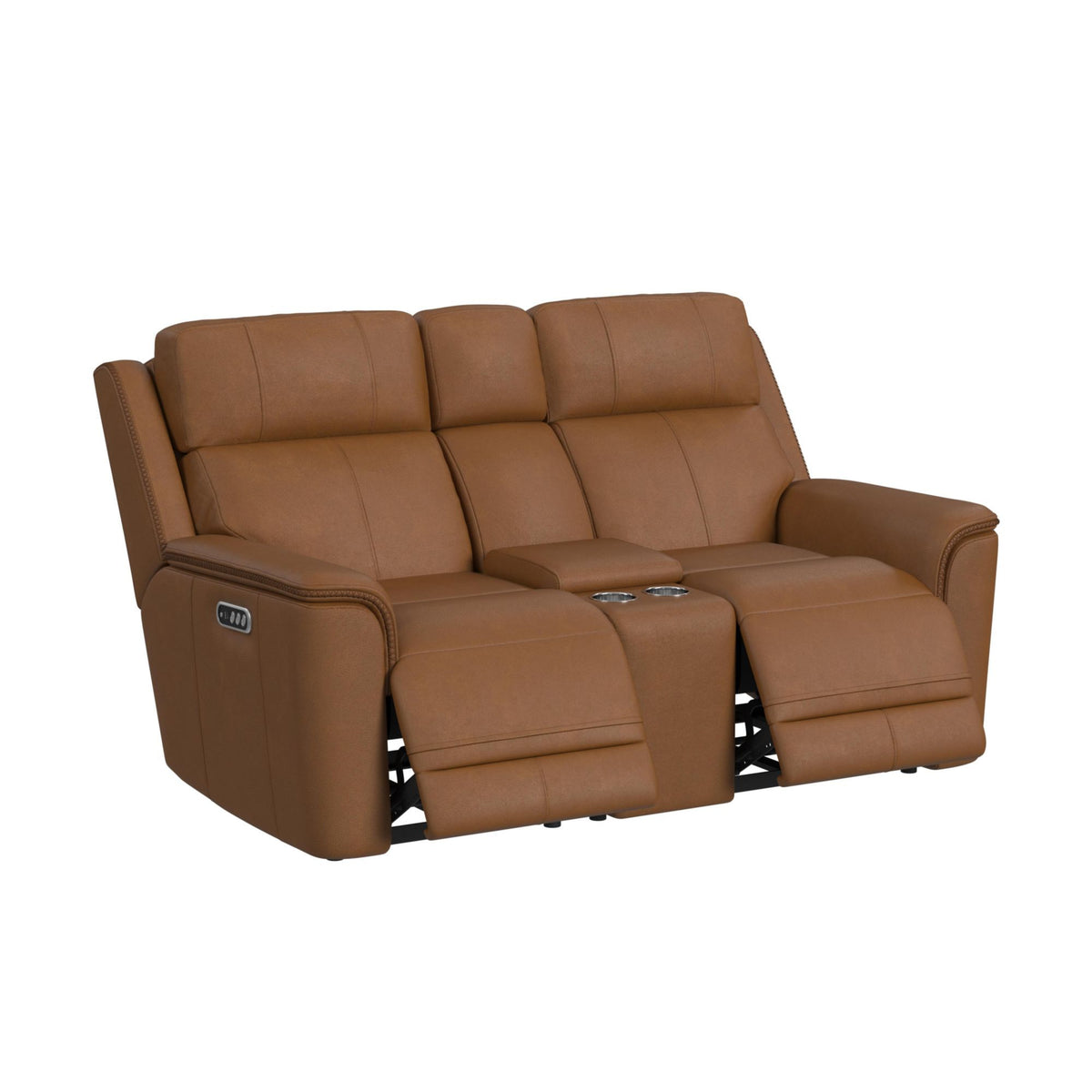 Mustang P3 Loveseat With Console in Dark Brown by Elements International, view 12