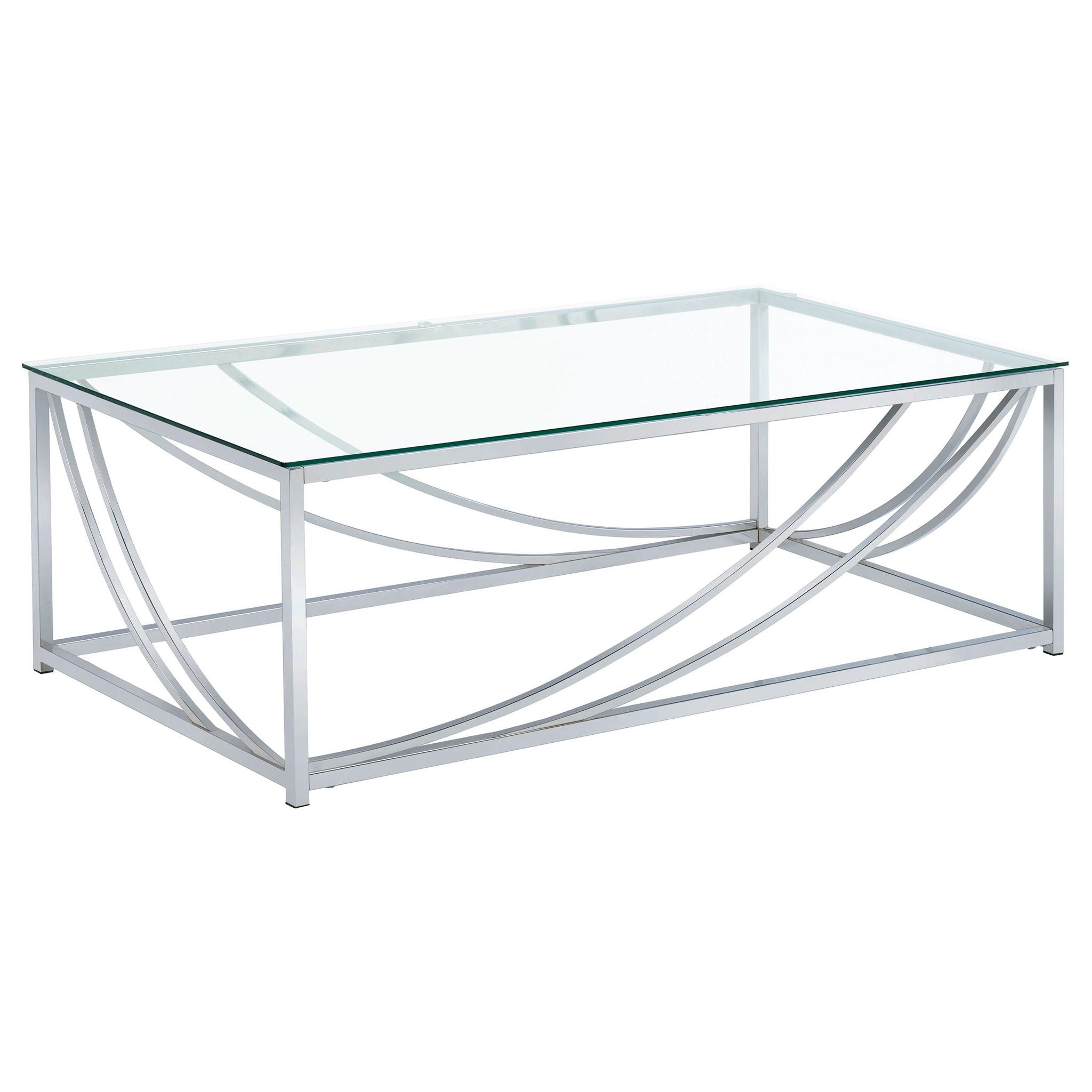 Lille 3-piece Glass Top Coffee And End Table Set Chrome - Atlantic Fine Furniture Melbourne FL